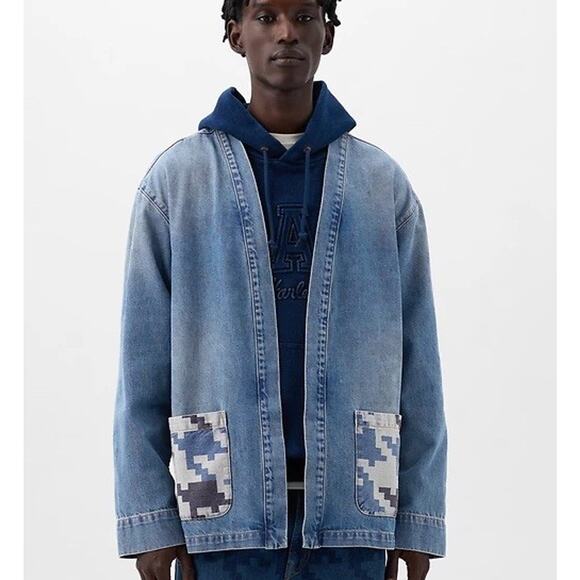 GAP × DAP Organic Cotton Denim Wrap Jacket Light Indigo XL/XXL
